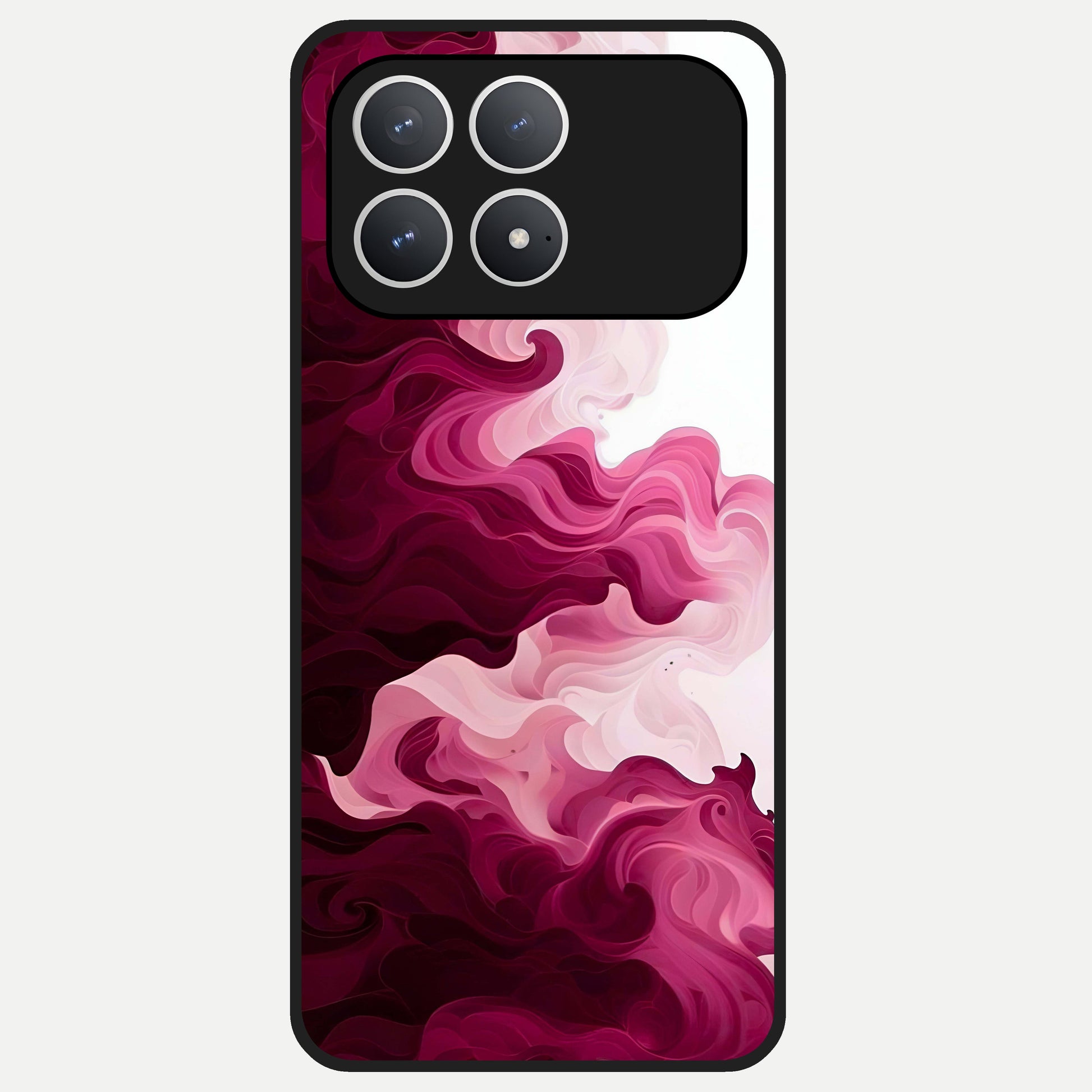  Crimson Wave Flow Glass Case For Poco F8 Pro back cover – full design glossy printed glass finish