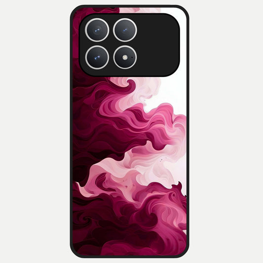  Crimson Wave Flow Glass Case For Poco F8 Pro back cover – full design glossy printed glass finish