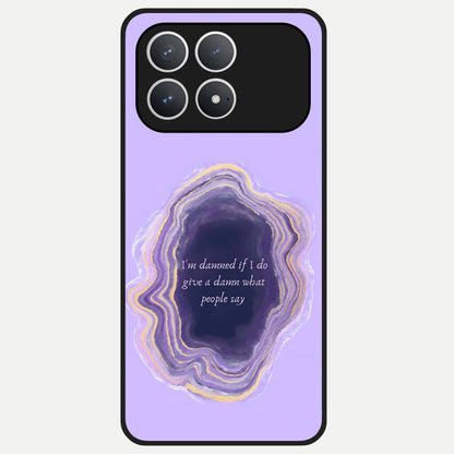  Damned People Quote Glass Case For Poco F8 Pro back cover – full design glossy printed glass finish