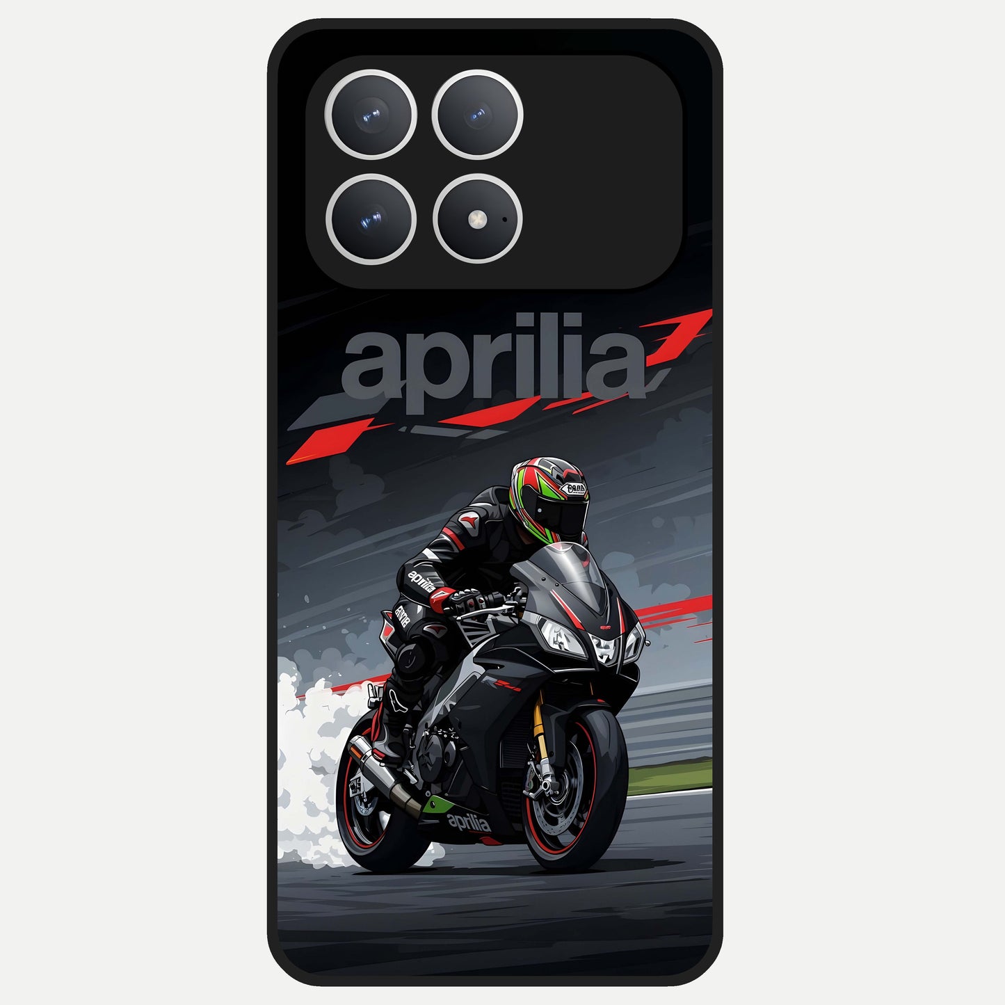  Dark Aprilla Glass Case For Poco F8 Pro back cover – full design glossy printed glass finish