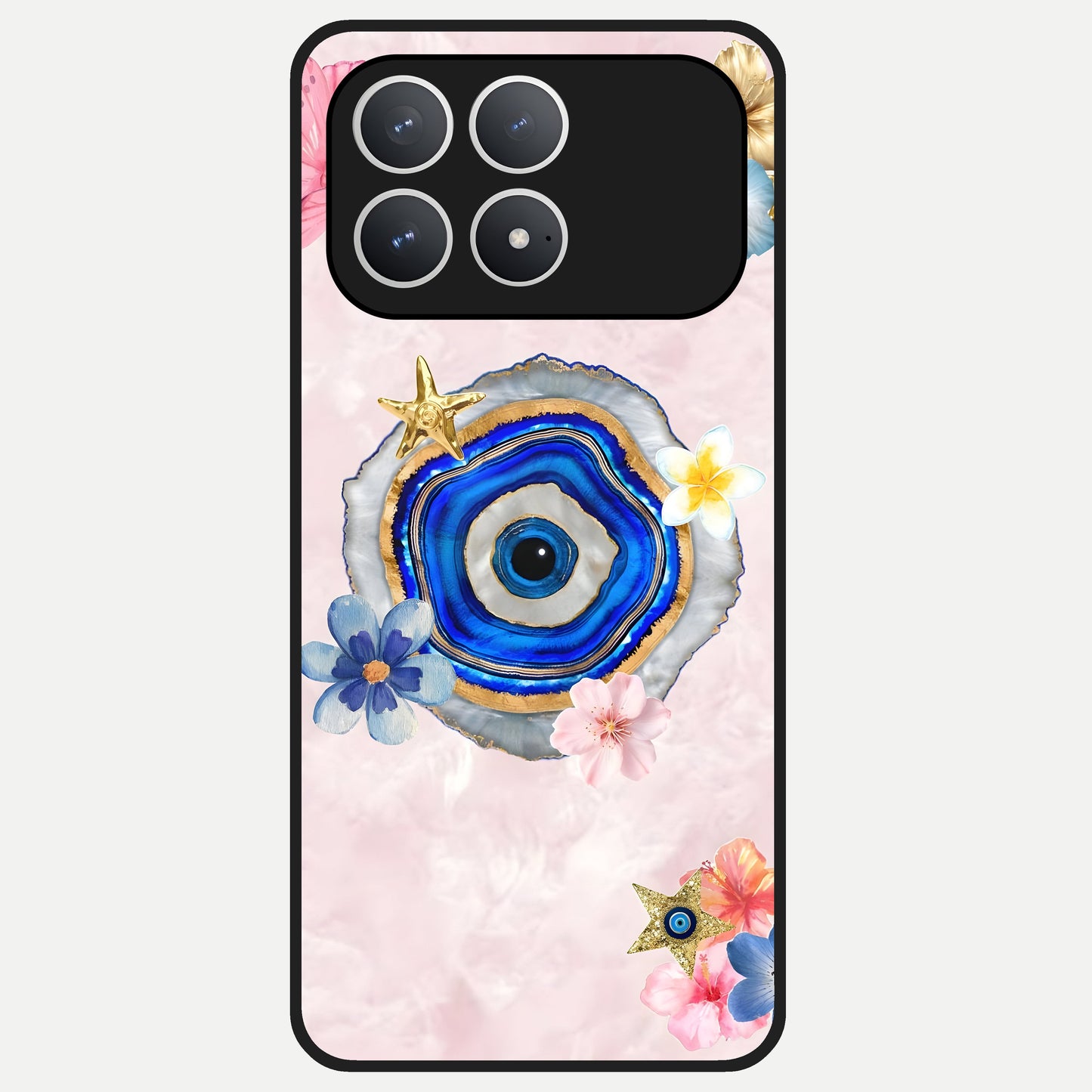  Divine Aura Bloom Glass Case For Poco F8 Pro back cover – full design glossy printed glass finish