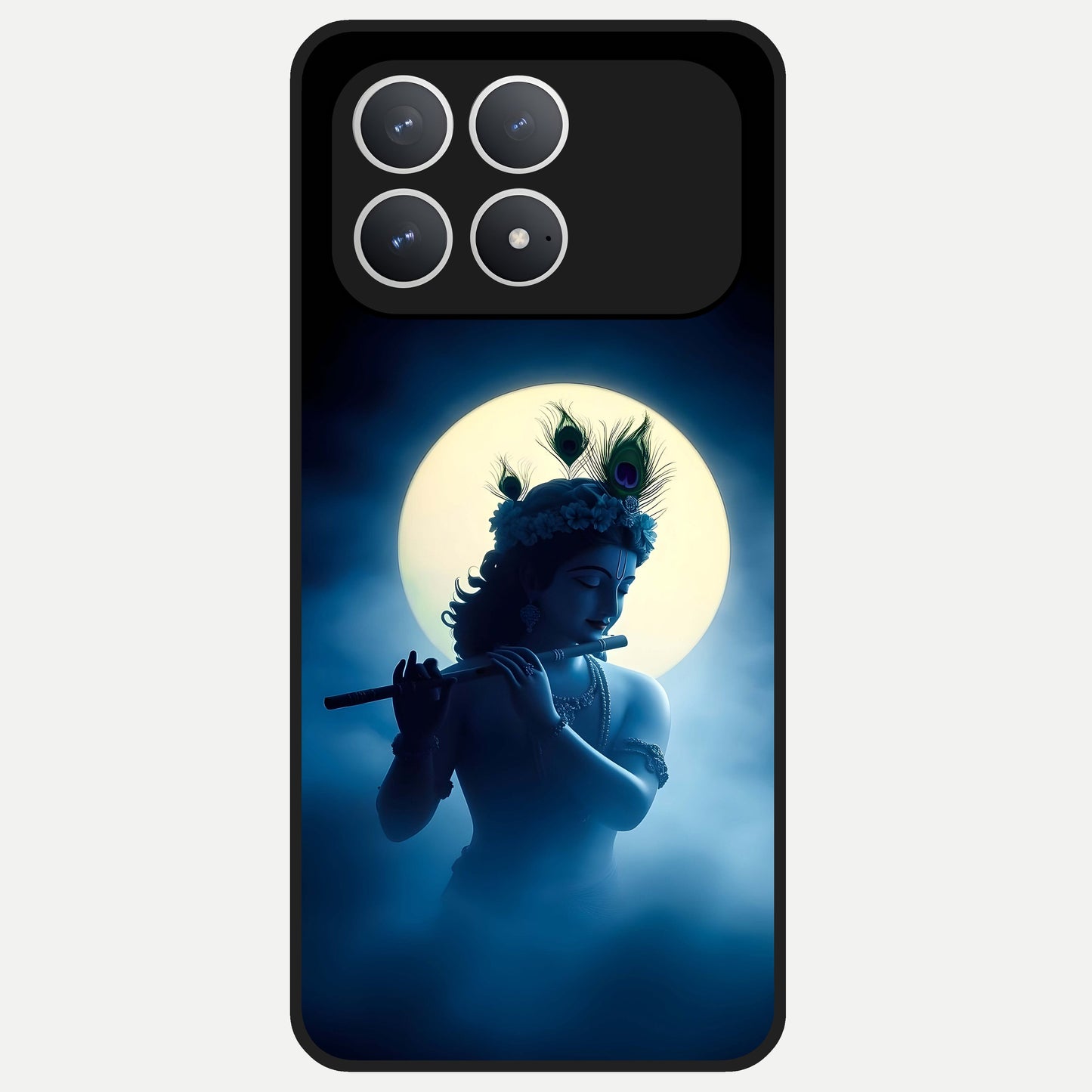  Divine Moon Flute Glass Case For Poco F8 Pro back cover – full design glossy printed glass finish