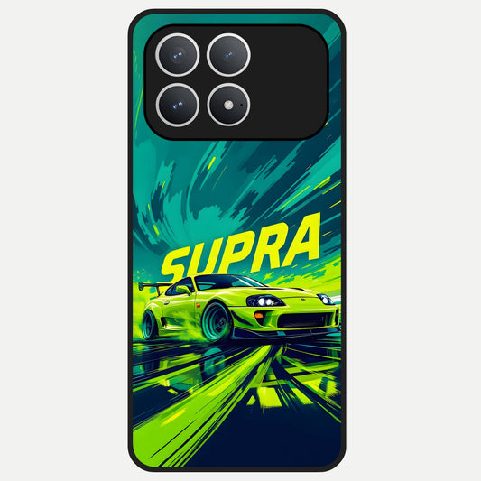  Electric Supra Thunder Glass Case For Poco F8 Pro back cover – full design glossy printed glass finish