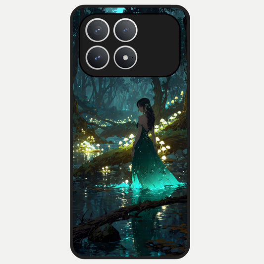  Enchanted Forest Glow Glass Case For Poco F8 Pro back cover – full design glossy printed glass finish