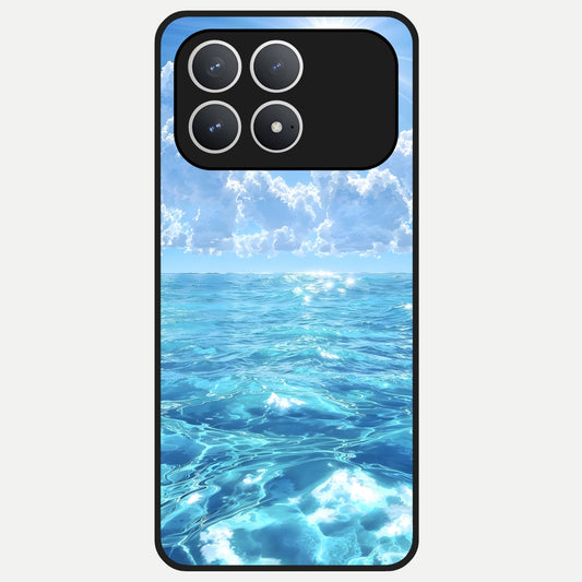  Endless Ocean Horizon Glass Case For Poco F8 Pro back cover – full design glossy printed glass finish
