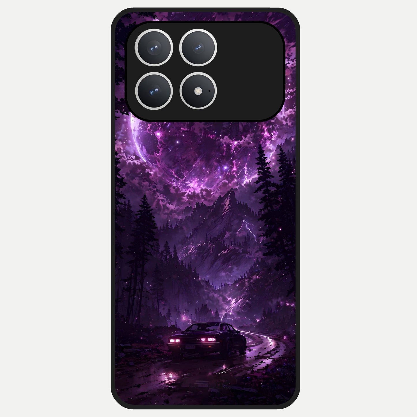  Eternal Cosmic Drive Glass Case For Poco F8 Pro back cover – full design glossy printed glass finish