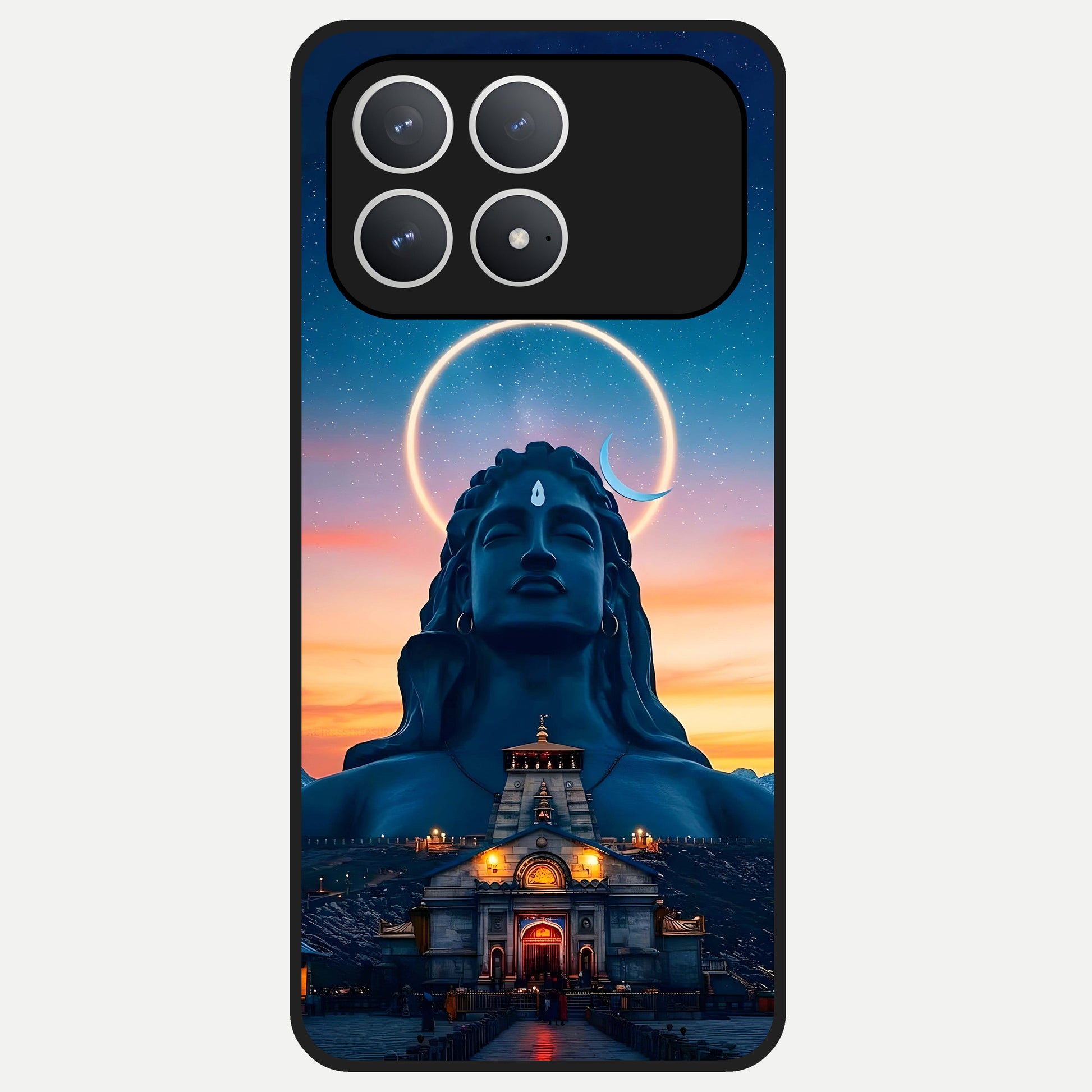  Eternal Shiva Aura Glass Case For Poco F8 Pro back cover – full design glossy printed glass finish