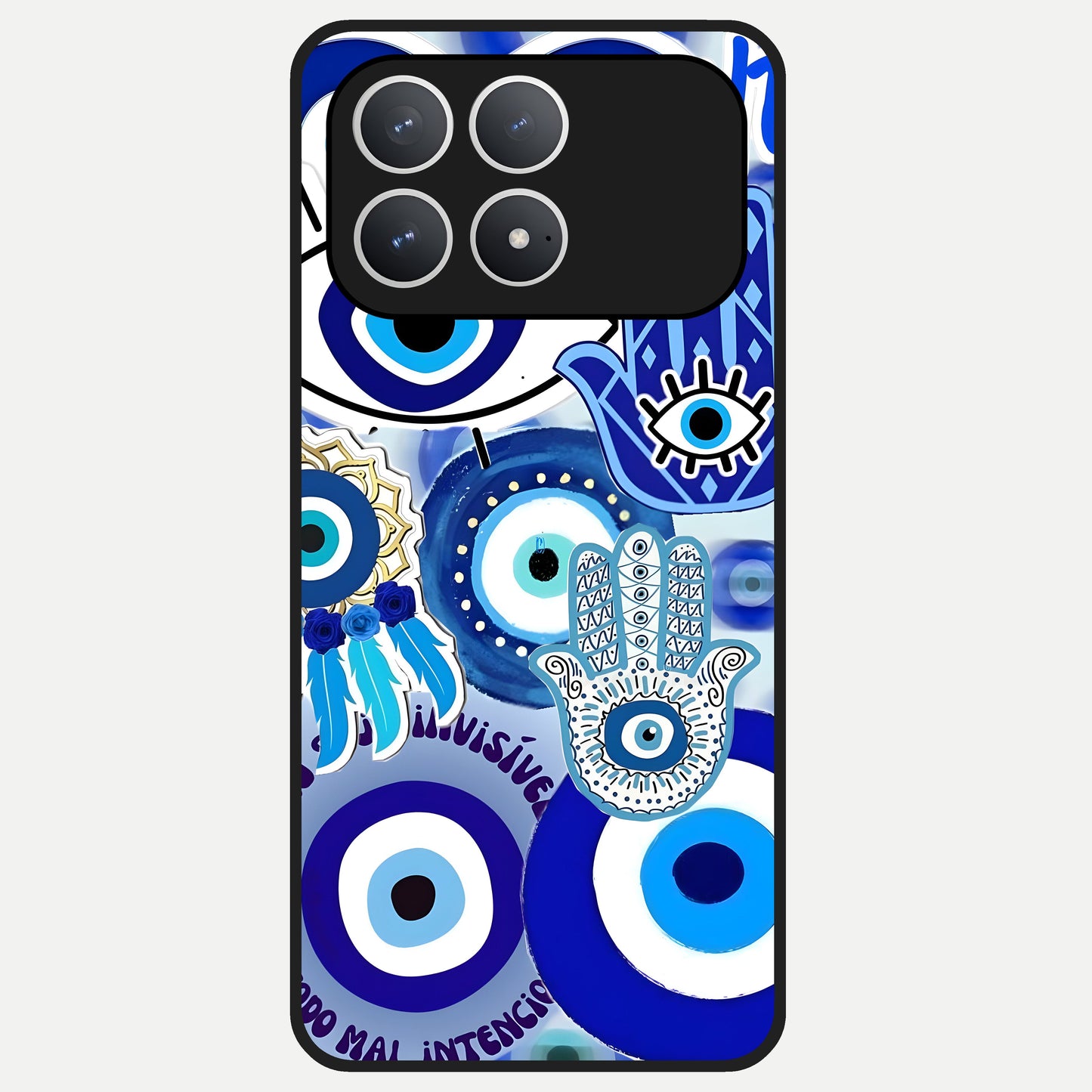  Evil Eyes Dream Glass Case For Poco F8 Pro back cover – full design glossy printed glass finish