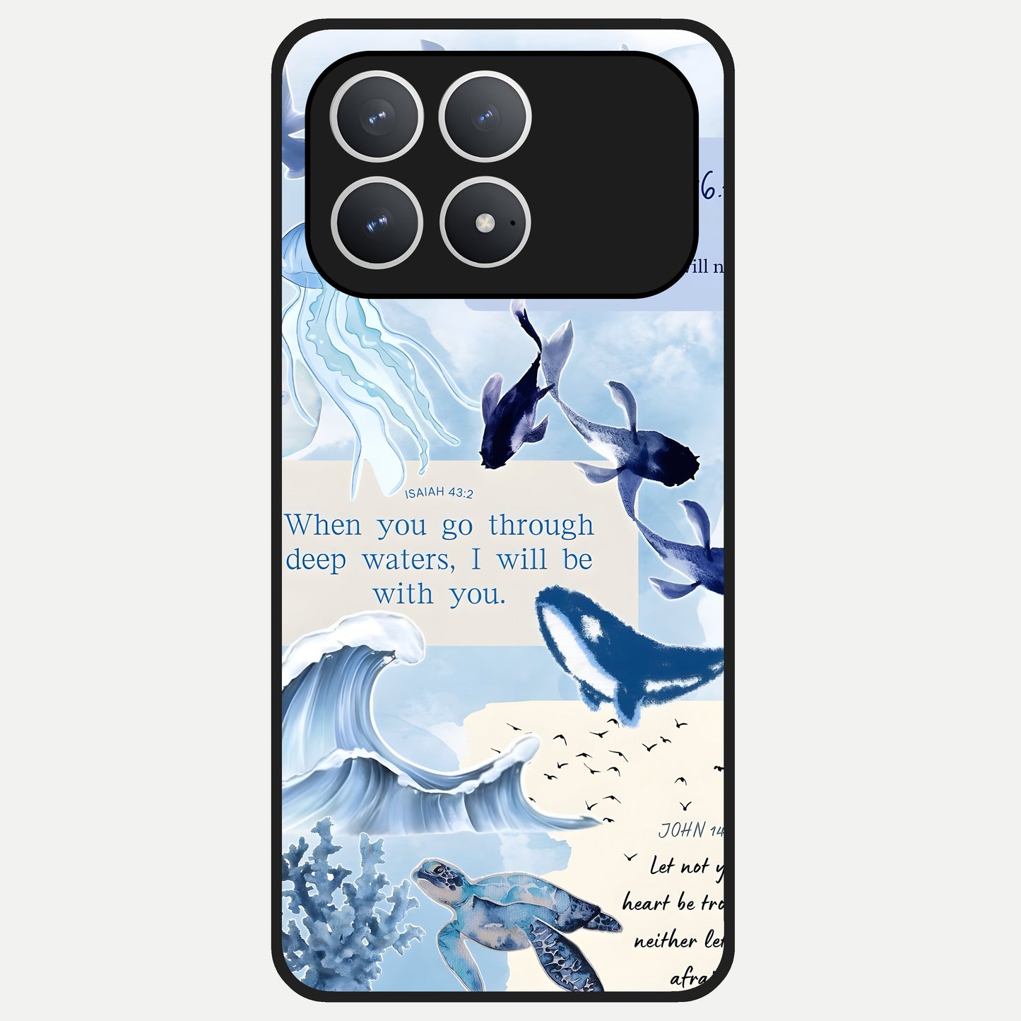  Faithful Ocean Promise Glass Case For Poco F8 Pro back cover – full design glossy printed glass finish