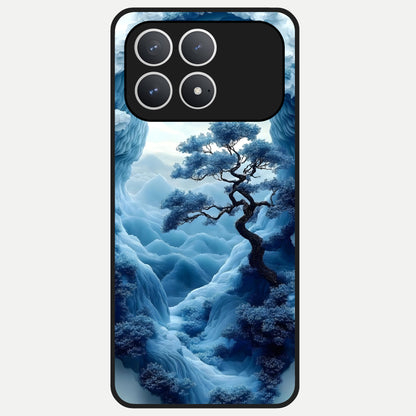  Frozen Serenity Gate Glass Case For Poco F8 Pro back cover – full design glossy printed glass finish