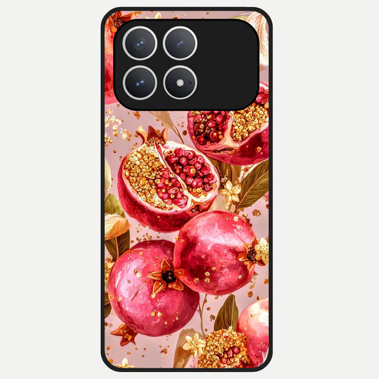  Golden Bloom Glow Glass Case For Poco F8 Pro back cover – full design glossy printed glass finish