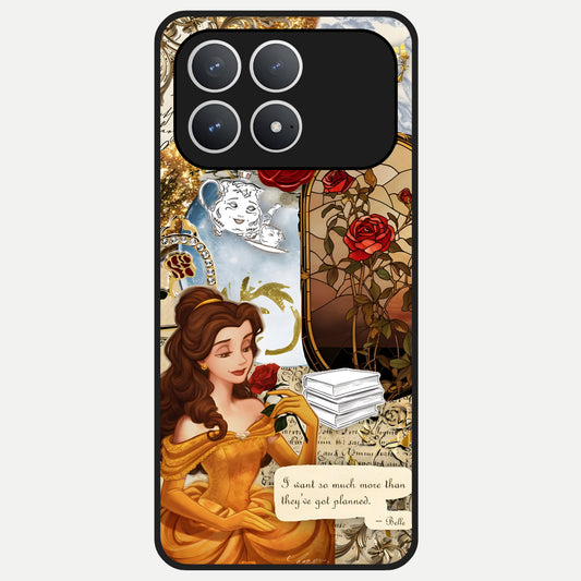  Golden Dream Belle Glass Case For Poco F8 Pro back cover – full design glossy printed glass finish