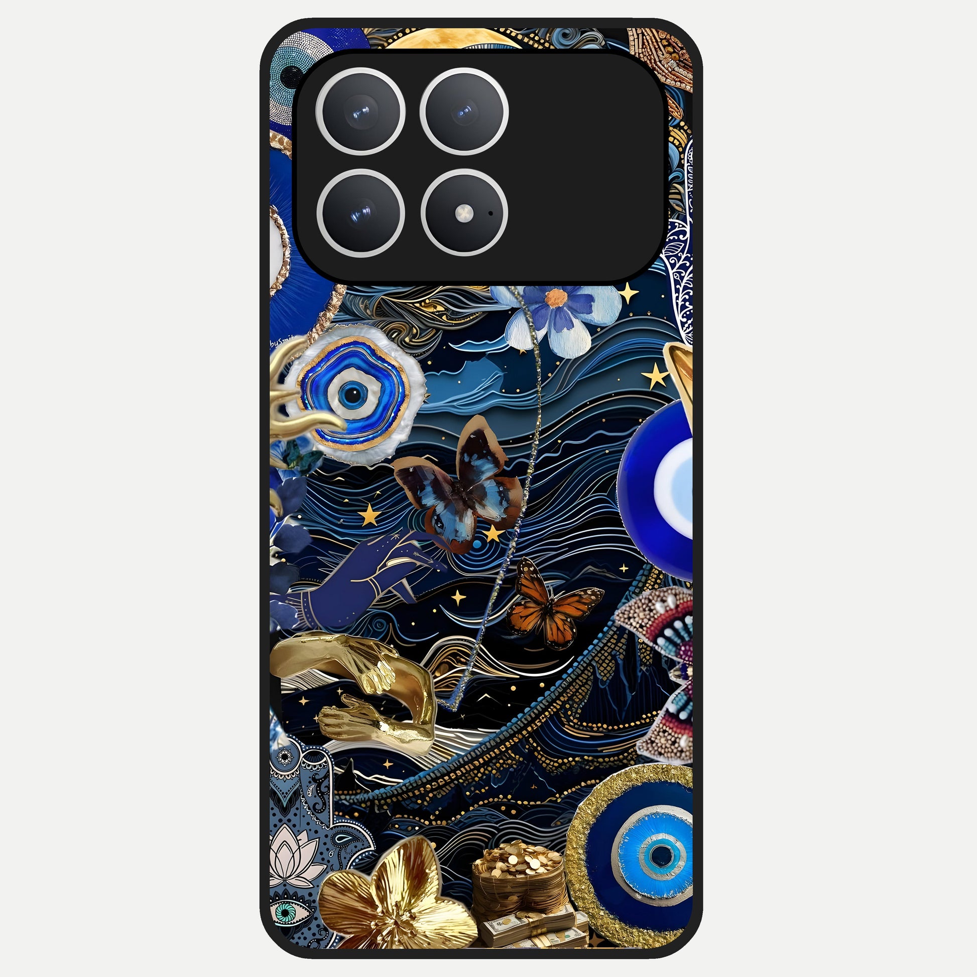  Golden Moon Magic Glass Case For Poco F8 Pro back cover – full design glossy printed glass finish