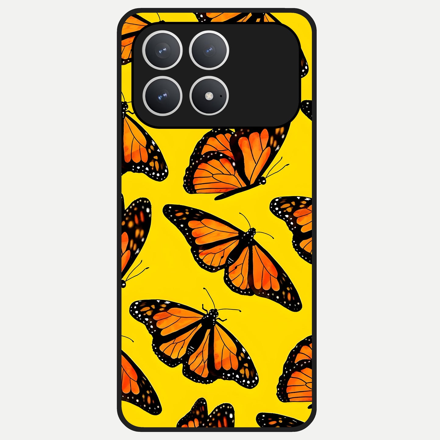  Golden Wing Flight Glass Case For Poco F8 Pro back cover – full design glossy printed glass finish