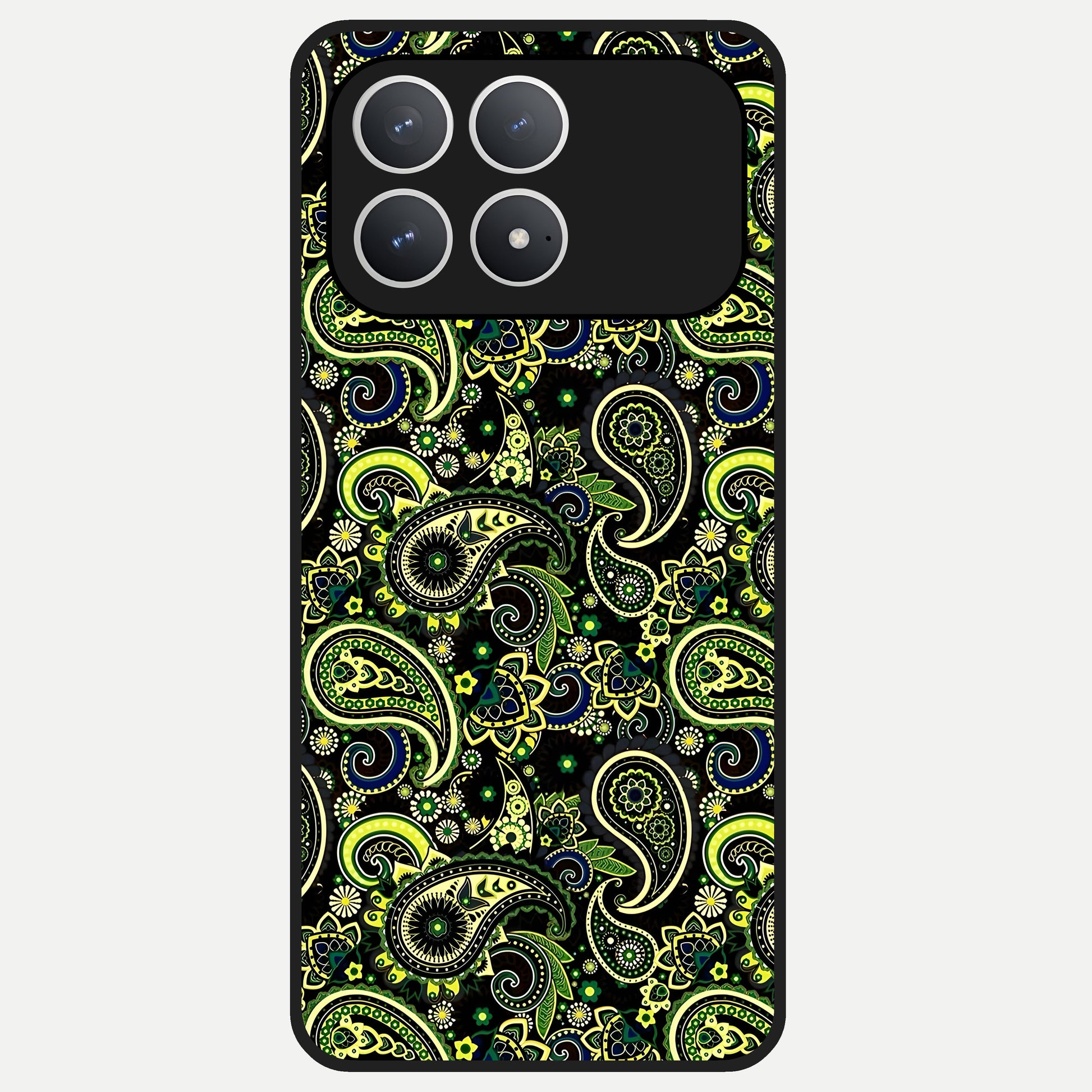  Green Lemon Glass Case For Poco F8 Pro back cover – full design glossy printed glass finish