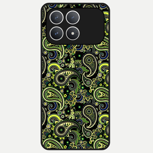  Green Lemon Glass Case For Poco F8 Pro back cover – full design glossy printed glass finish