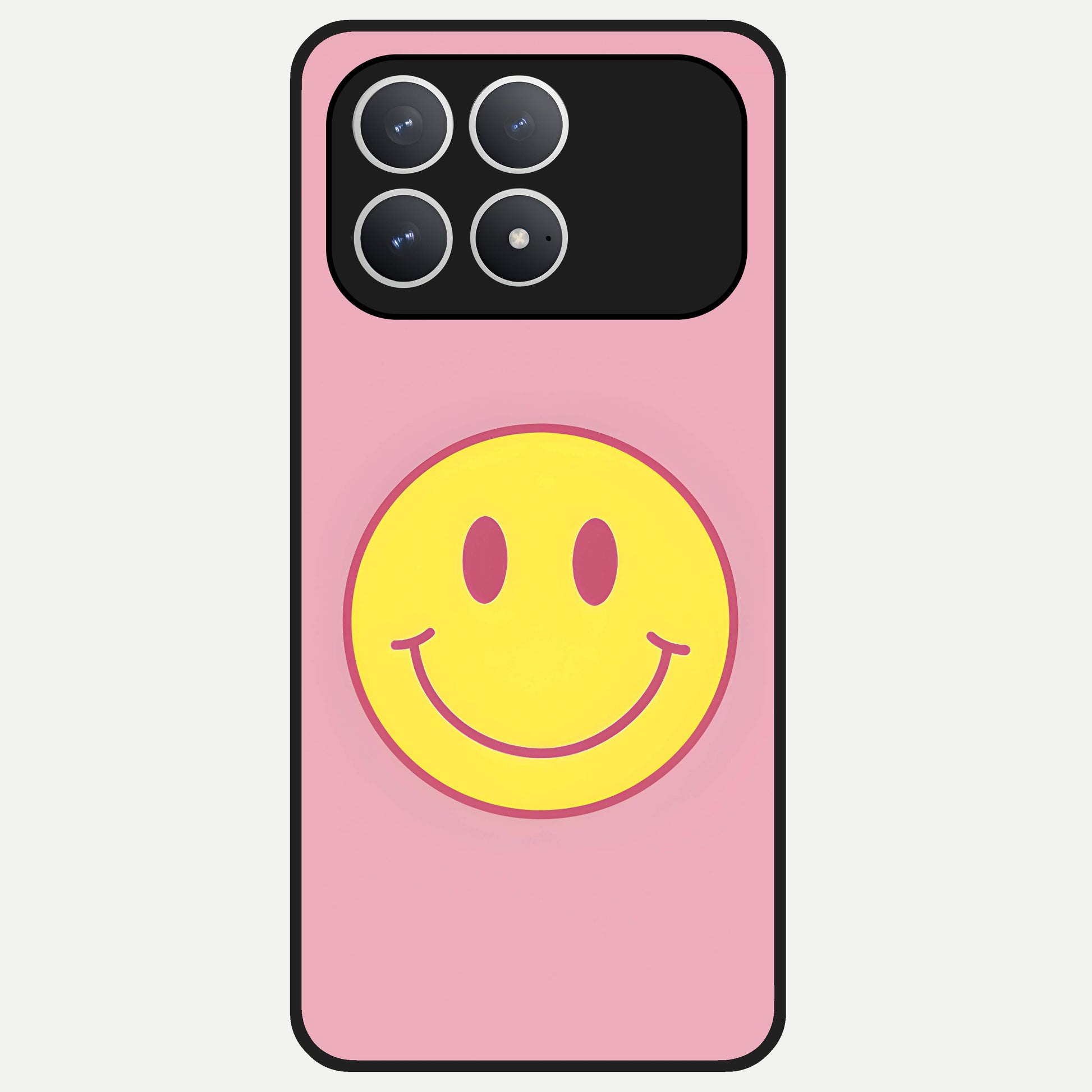  Happy Pink Mood Glass Case For Poco F8 Pro back cover – full design glossy printed glass finish