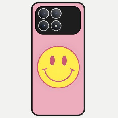  Happy Pink Mood Glass Case For Poco F8 Pro back cover – full design glossy printed glass finish
