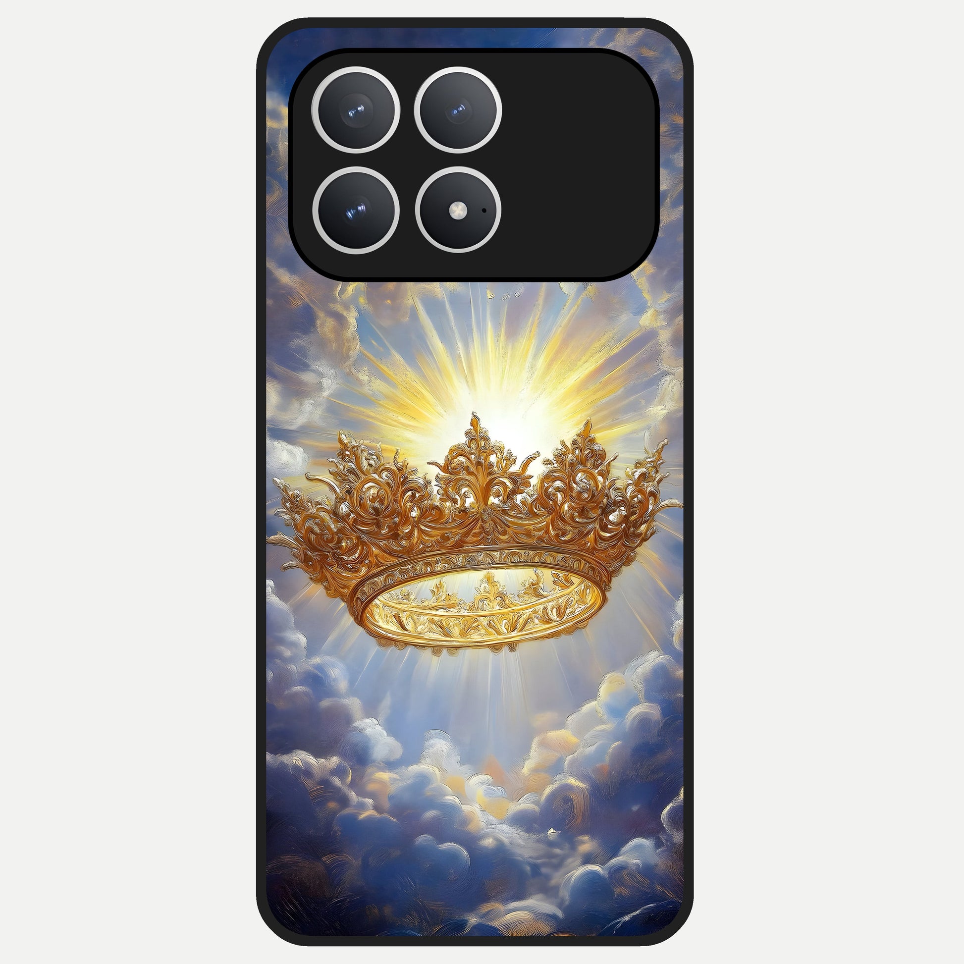  Heavenly Crown Light Glass Case For Poco F8 Pro back cover – full design glossy printed glass finish