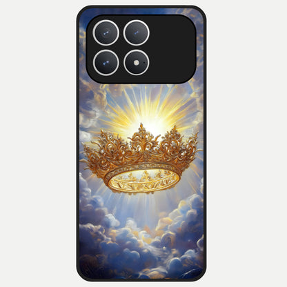  Heavenly Crown Light Glass Case For Poco F8 Pro back cover – full design glossy printed glass finish