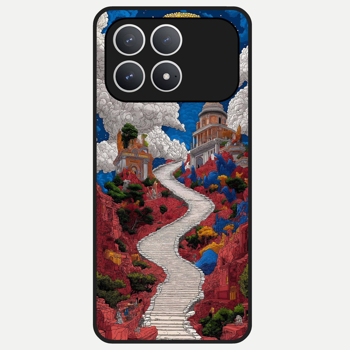  Heavenly Moon Path Glass Case For Poco F8 Pro back cover – full design glossy printed glass finish