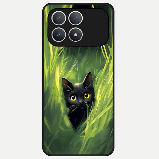  Hidden Cat Whisper Glass Case For Poco F8 Pro back cover – full design glossy printed glass finish