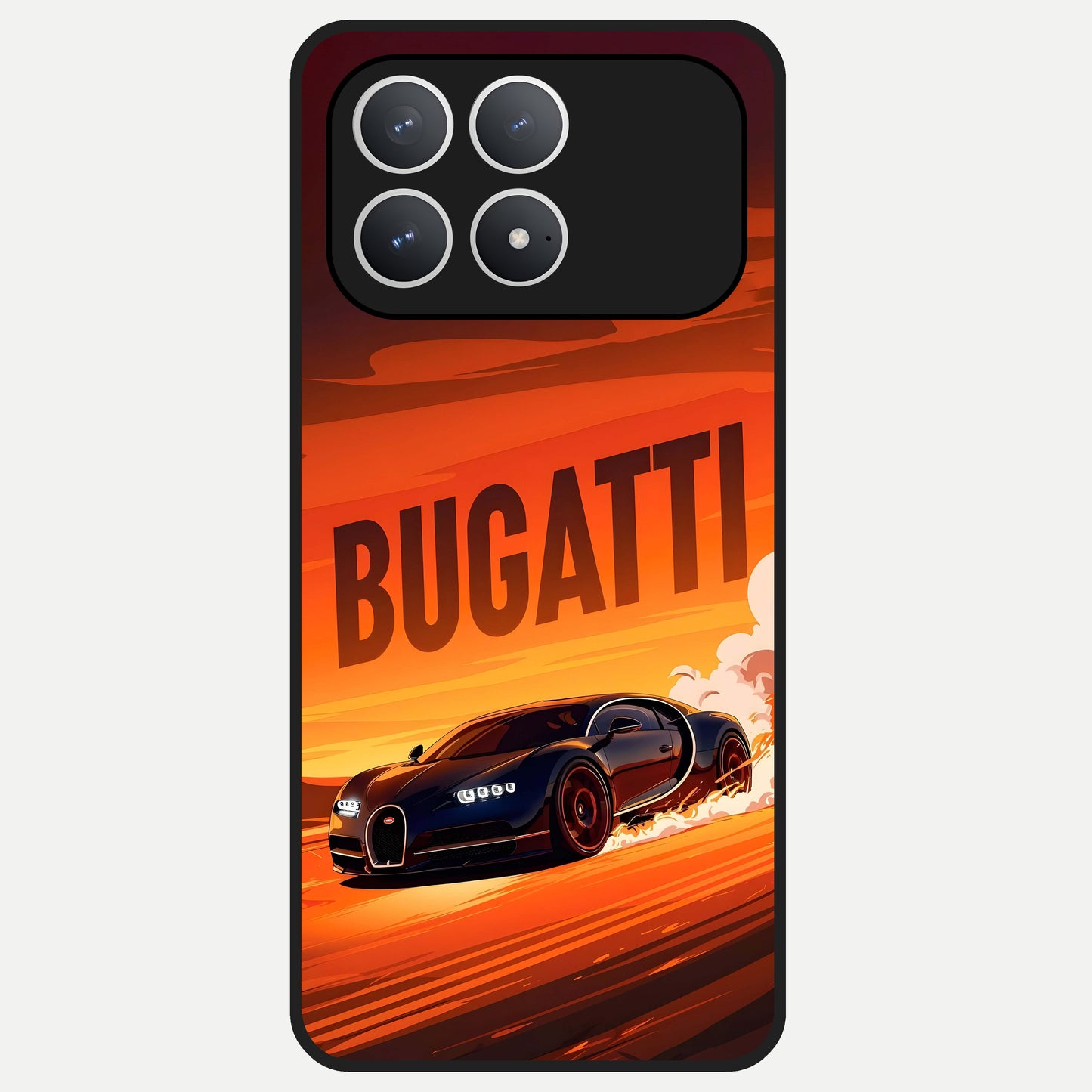  Inferno Bugatti Storm Glass Case For Poco F8 Pro back cover – full design glossy printed glass finish