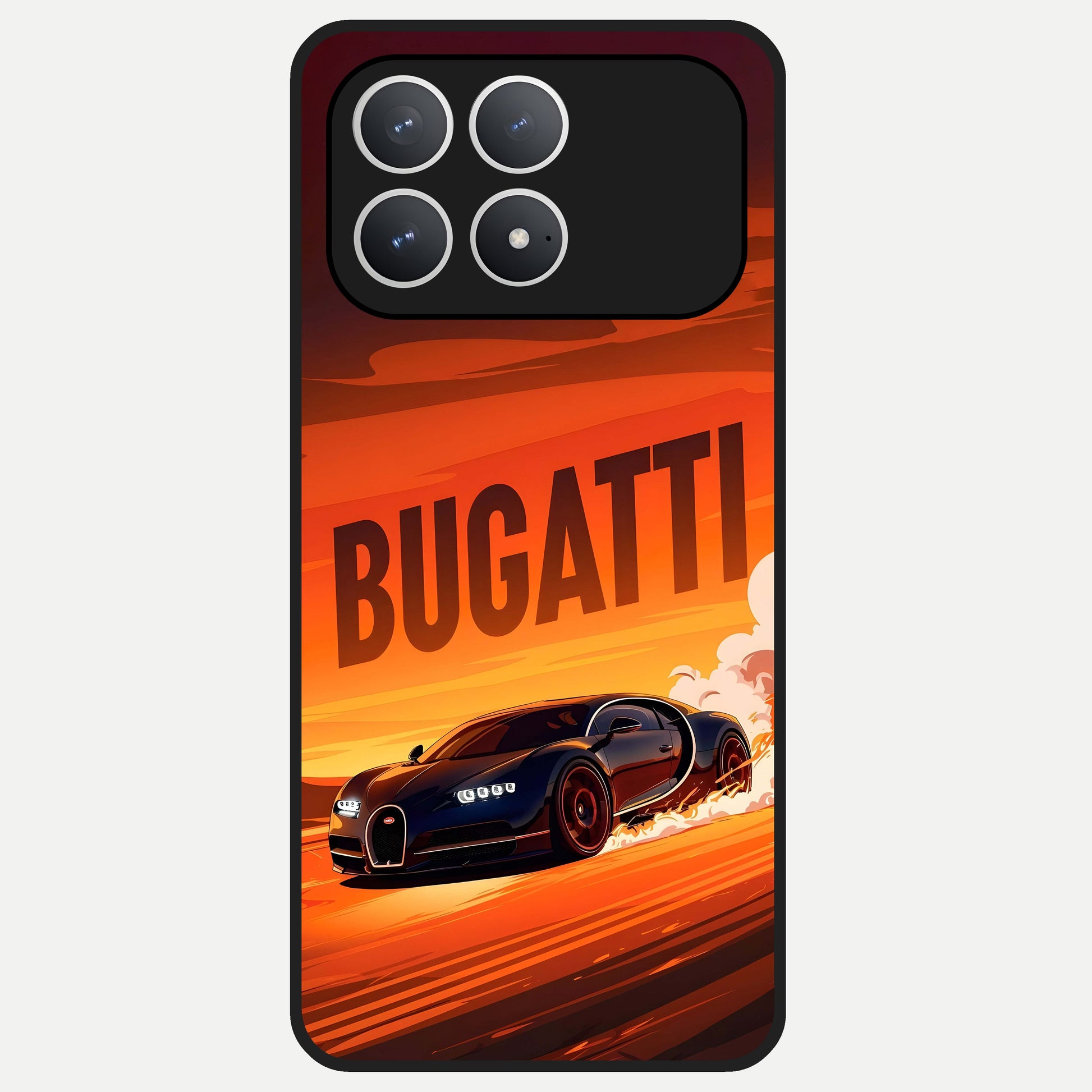  Inferno Bugatti Storm Glass Case For Poco F8 Pro back cover – full design glossy printed glass finish