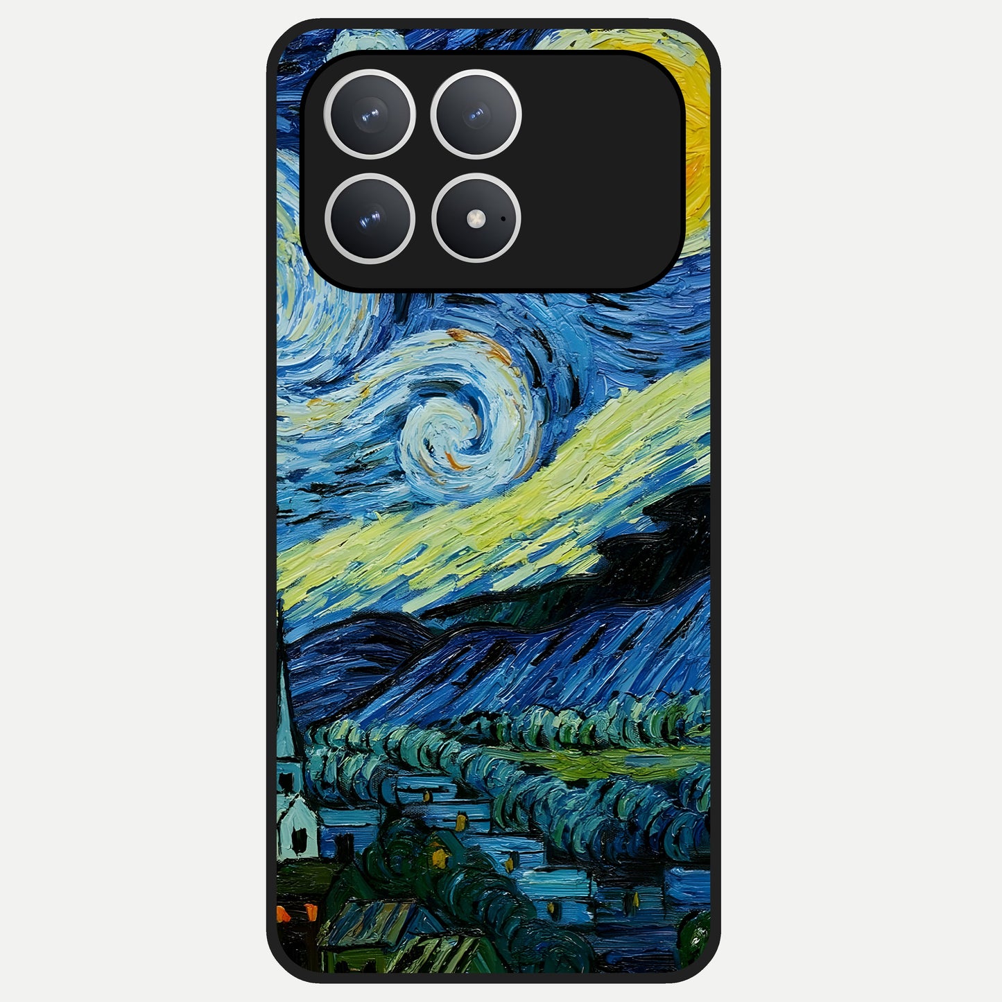  Inspired Van Gogh Art Glass Case For Poco F8 Pro back cover – full design glossy printed glass finish