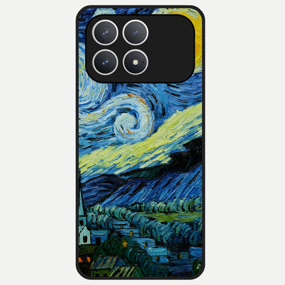  Inspired Van Gogh Art Glass Case For Poco F8 Pro back cover – full design glossy printed glass finish