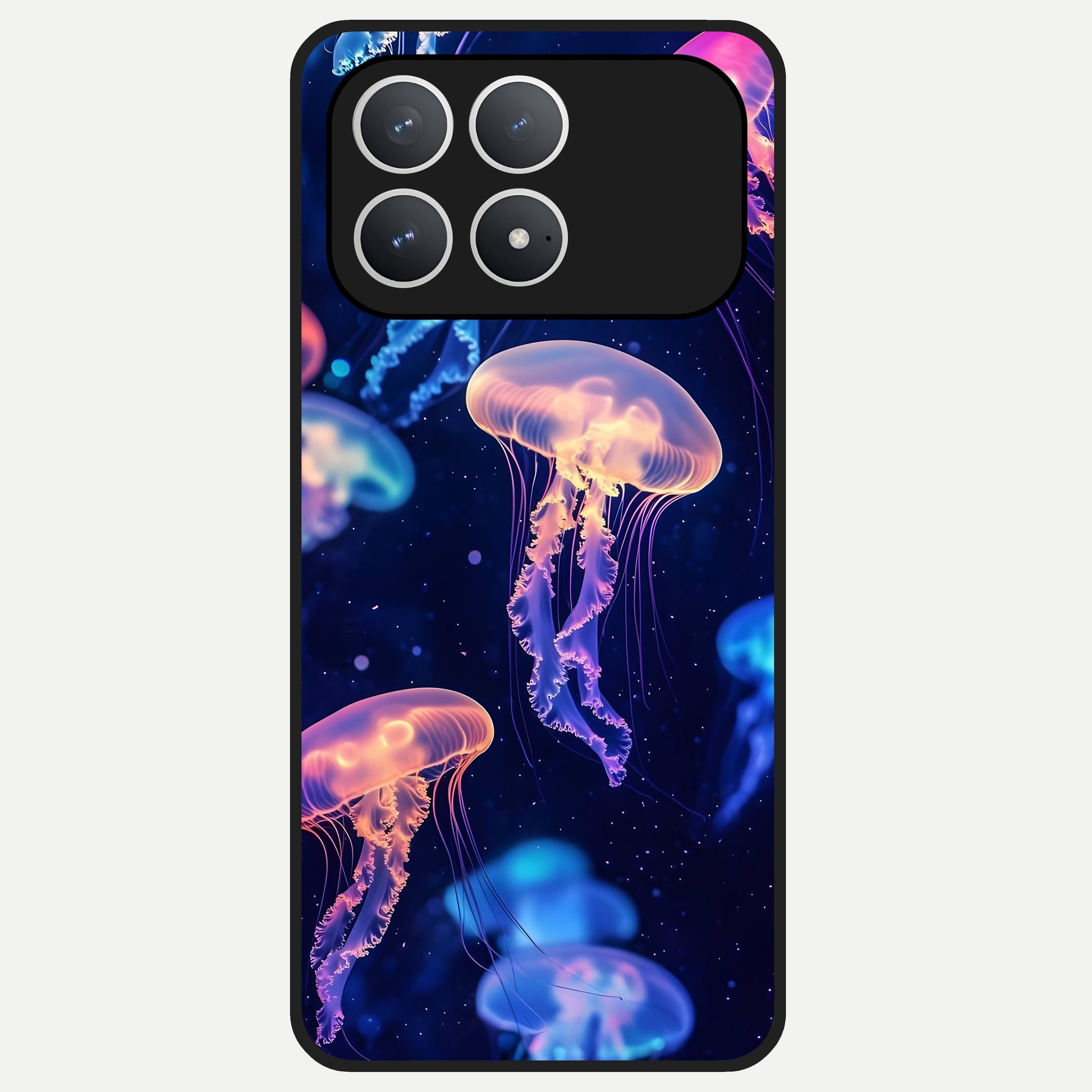  Jellyfish Pattern Glass Case For Poco F8 Pro back cover – full design glossy printed glass finish