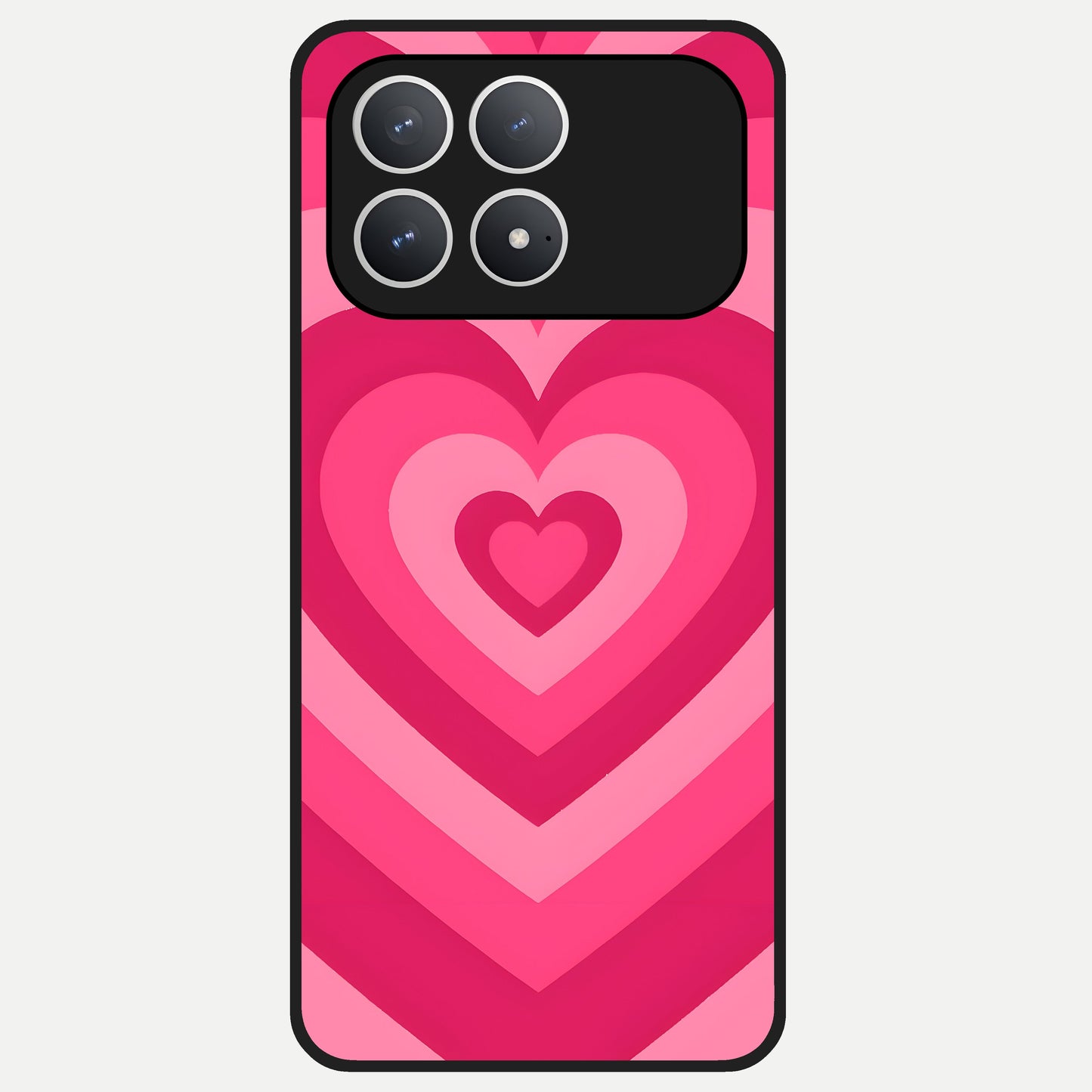  Layered Love Hearts Glass Case For Poco F8 Pro back cover – full design glossy printed glass finish