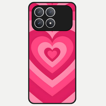  Layered Love Hearts Glass Case For Poco F8 Pro back cover – full design glossy printed glass finish