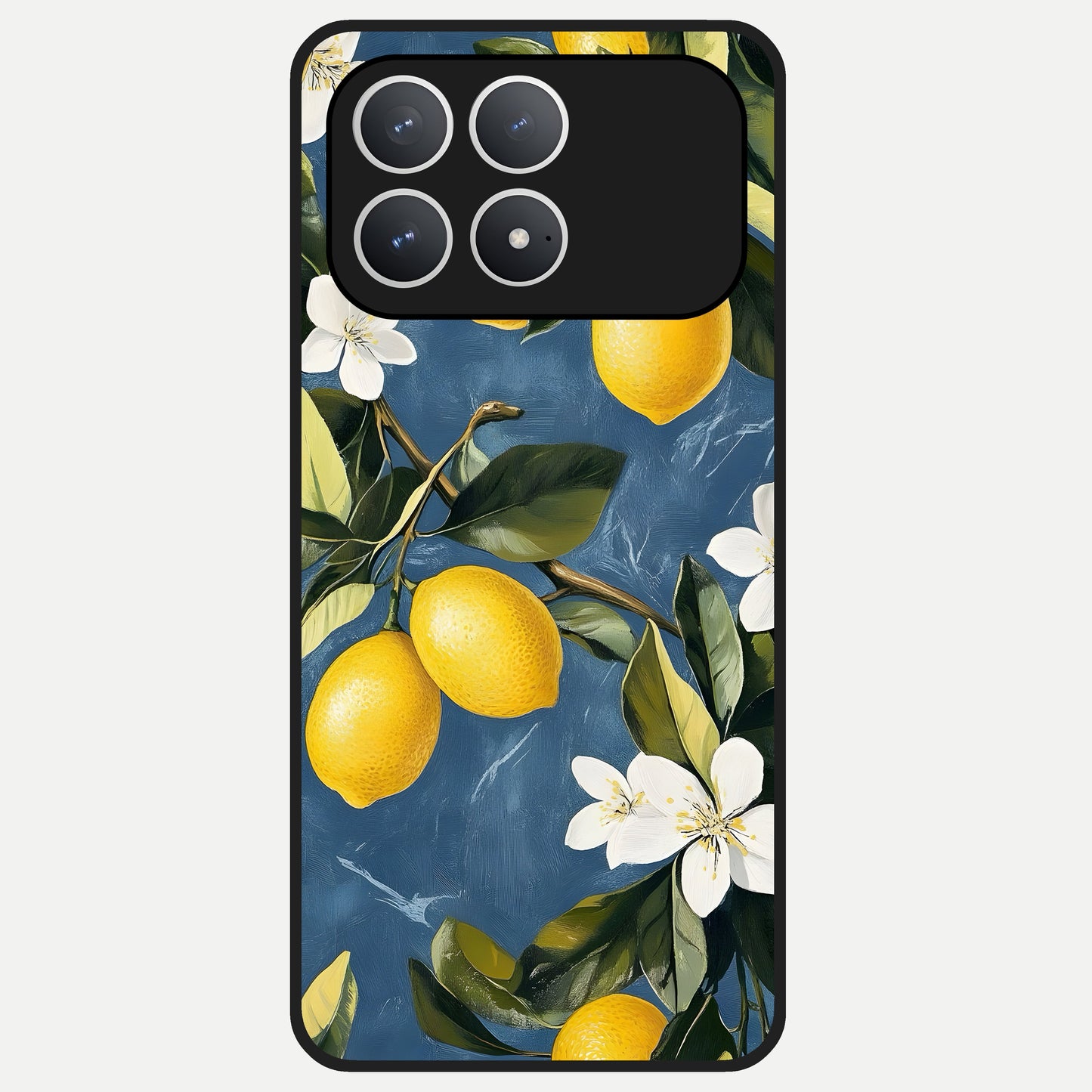  Lemon Dream Garden Glass Case For Poco F8 Pro back cover – full design glossy printed glass finish