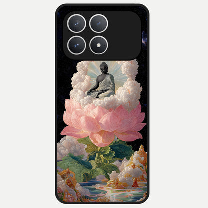  Lotus Divine Peace Glass Case For Poco F8 Pro back cover – full design glossy printed glass finish