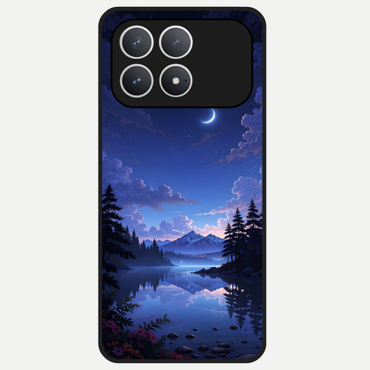  Midnight Lake Peace Glass Case For Poco F8 Pro back cover – full design glossy printed glass finish