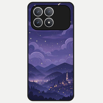  Minimal Night View Glass Case For Poco F8 Pro back cover – full design glossy printed glass finish