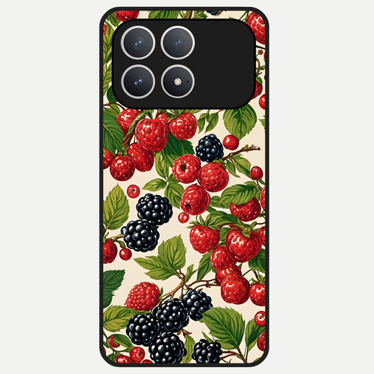  Mixed Berry Collage Glass Case For Poco F8 Pro back cover – full design glossy printed glass finish