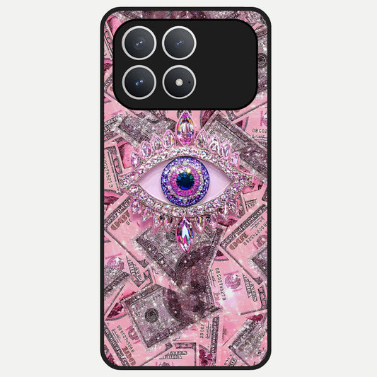  Money Eye Luxe Glass Case For Poco F8 Pro back cover – full design glossy printed glass finish