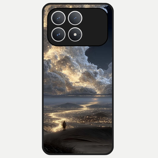  Moonlight Spark Path Glass Case For Poco F8 Pro back cover – full design glossy printed glass finish
