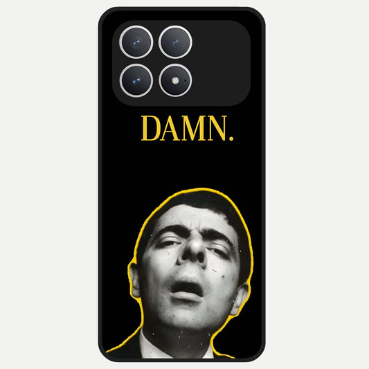  Mr Bean Damn Glass Case For Poco F8 Pro back cover – full design glossy printed glass finish