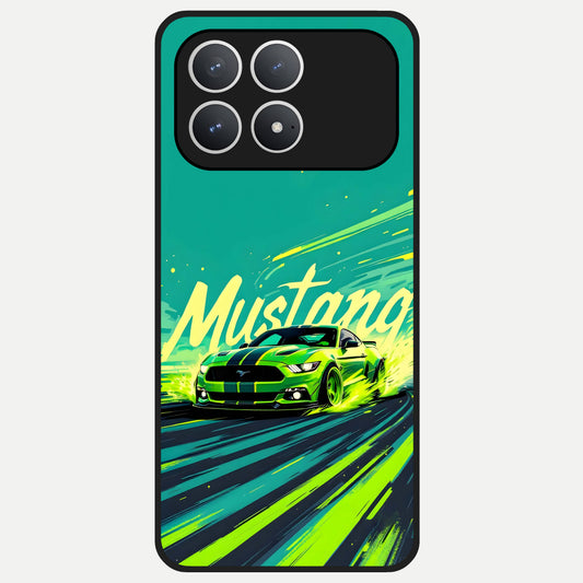  Mustang Bang Glass Case For Poco F8 Pro back cover – full design glossy printed glass finish