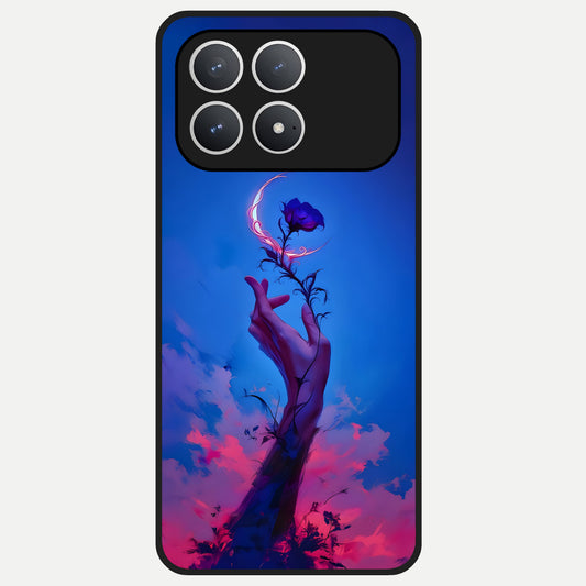  Mystic Hand Glass Case For Poco F8 Pro back cover – full design glossy printed glass finish