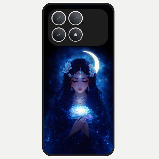  Mystic Moon Queen Glass Case For Poco F8 Pro back cover – full design glossy printed glass finish