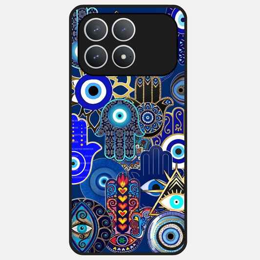  Mystic Palm Guard Glass Case For Poco F8 Pro back cover – full design glossy printed glass finish