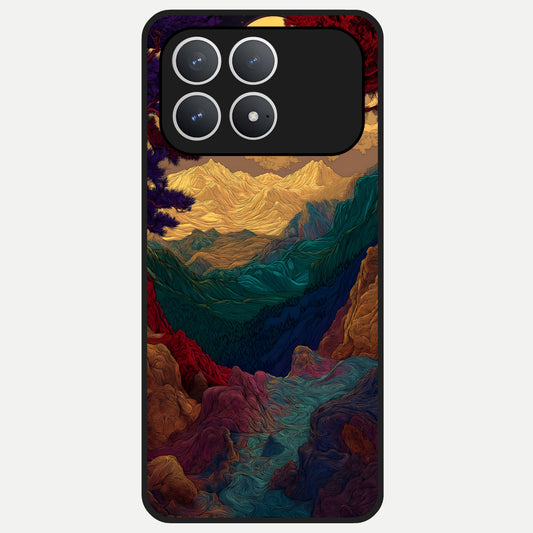  Mystic Valley Light Glass Case For Poco F8 Pro back cover – full design glossy printed glass finish