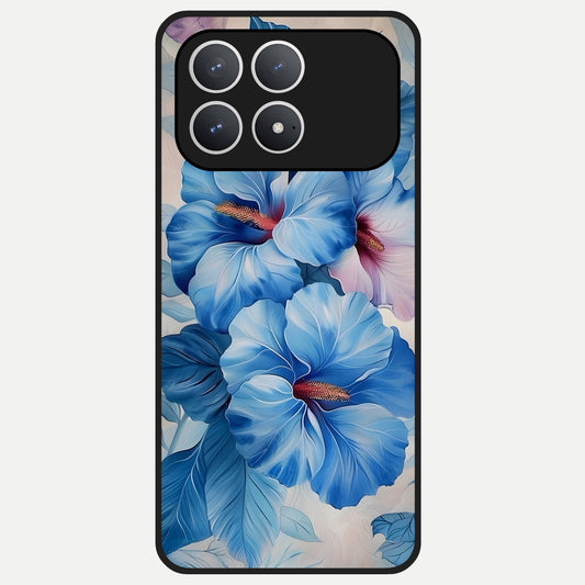  Ocean Hibiscus Grace Glass Case For Poco F8 Pro back cover – full design glossy printed glass finish