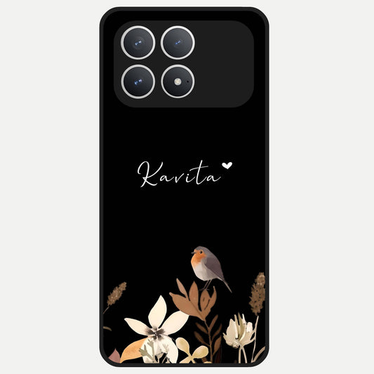  Quiet Garden Tune Custom Name Glass Case For Poco F8 Pro back cover – full design glossy printed glass finish