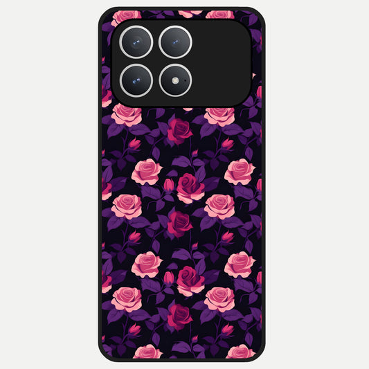  Rose Garden Twilight Glass Case For Poco F8 Pro back cover – full design glossy printed glass finish
