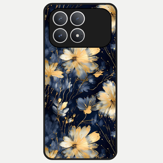  Royal Petal Dream Glass Case For Poco F8 Pro back cover – full design glossy printed glass finish